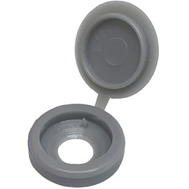 100pcs Plastic Hinged Screw Cover Caps,Screw Snap Covers Washer Flip,for Screw Protection Covers(Silver Gray)