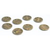 Antique Brass Wavy Circle Charm, Bronze Tone Disc Stamping Blank