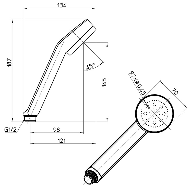 SANEI PS325-80XA-CD 30% Water Saving Shower Head with Adapter, Lightweight