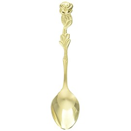 Nagao Rose Coffee Spoon, Gold Plated, 5 + 1 Piece, Made in Japan
