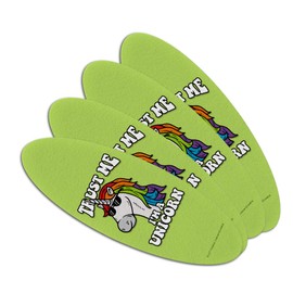 Trust Me I'm a Unicorn Funny Humor Double-Sided Oval Nail File Emery Board Set 4 Pack