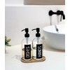 JASAI 2Pack 18OZ Glass Soap Dispenser with Black Stainless Steel