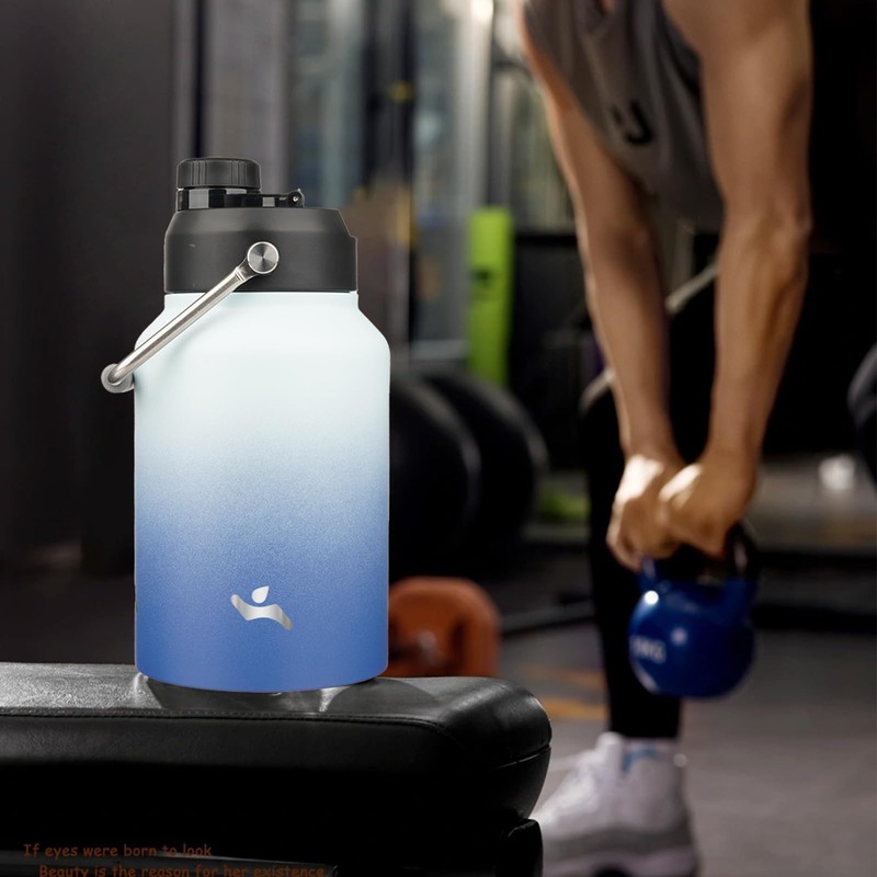 Konokyo Half Gallon Jug with Handle,64 oz Insulated Water Bottle