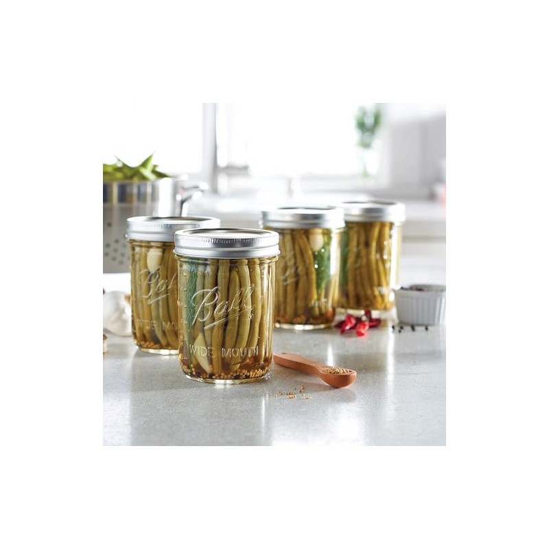 Ball Mason Wide Mouth Jars with Lids and Bands, Set