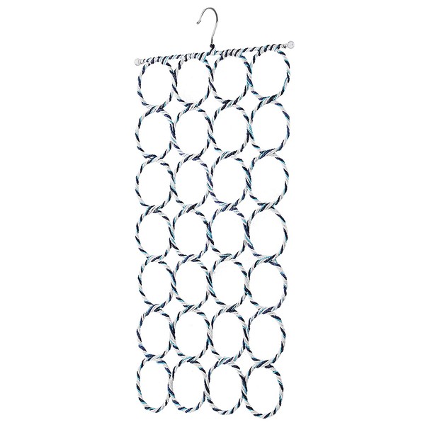 Flexzion Scarf Hanger Holder - 28 Count Circles/Ring Slots Multifunctional Hanging Rack, Home Organizer, for Socks Scarf Ties Belt Mufflers Shawl/Door Closet Organization (Color May Vary)