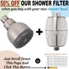 High Pressure Showerhead Brushed Nickel - Best Wall Mount, Bathroom,