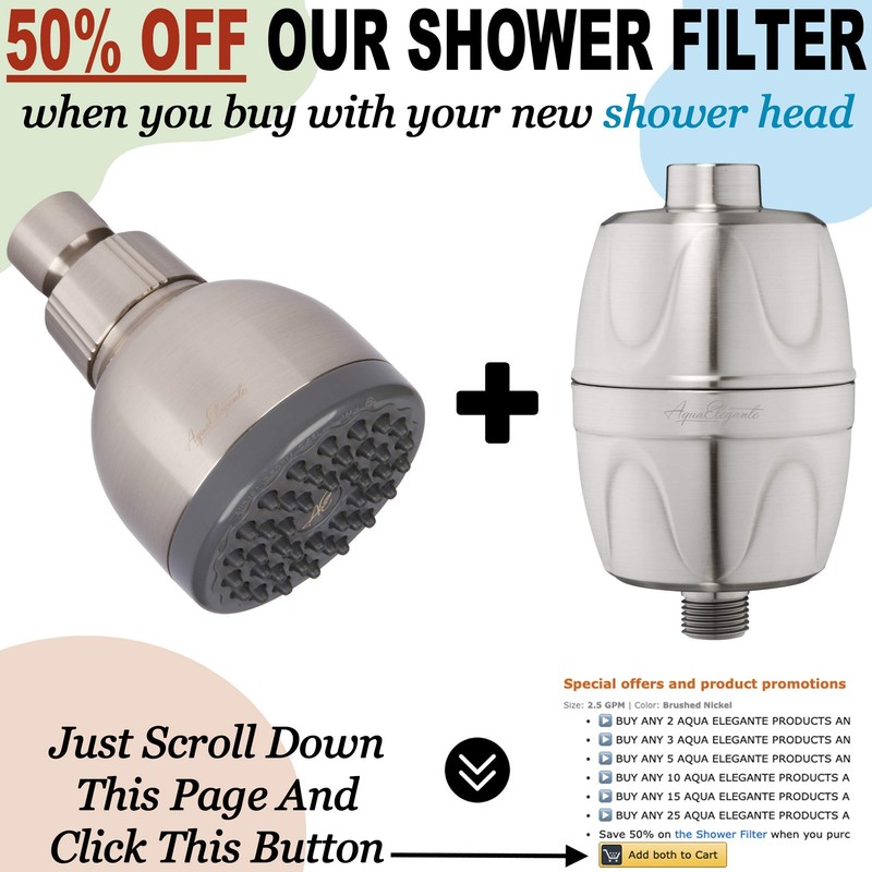 High Pressure Showerhead Brushed Nickel - Best Wall Mount, Bathroom,