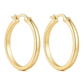 varger Gold Hoop Earrings 14K Gold Earrings for Women 14K Gold Hoop Earring for Womens Hoops Mirror-Smooth Shine with Simple Shape Hoops Earring for Womens 20/25/30/40mm (25mm)