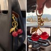 ZHLZTYYL 1 pcs Cherry Keychain,Glitter Cherry Bag Charm with Key