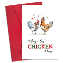 Ogeby Funny Christmas Card with Envelopes, Hen Christmas Card, Cute Christmas Gifts from Chickens