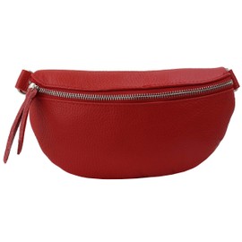 SH Leder Ava G292 Real Leather Waist Bag for Festivals, Travel, Small, Crossbody, for Women, 23 x 12 cm - red, size: s