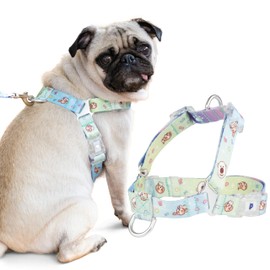 [PororoPet] Print Dog Harness - Adjustable & Lightweight Harness with Cute Poby Prints for Small, Medium Dogs - Secure & Comfortable Fit for Walking, Running, Hiking - S