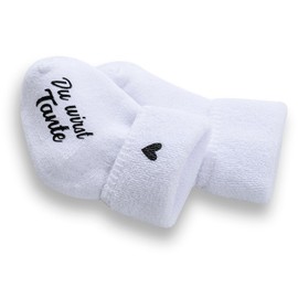 RF&CM Pregnancy announcement, baby socks, white, you will be grandma, grandpa, uncle, aunt, sock edge with heart, Aunt.