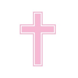 Cross Faith Church Christian Sticker Decal Jesus Cross for Car Truck SUV Window Bumper (4.5, Baby Pink)
