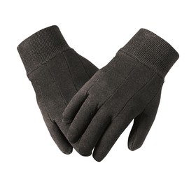DOVORTEX Brown Jersey Gloves- Large US 4pcs (2 Pair) Clute Pattern And Knit Wrist Cuff Jersey Gloves For Men - For Industrial Labor, Construction, Agricultural And Much More