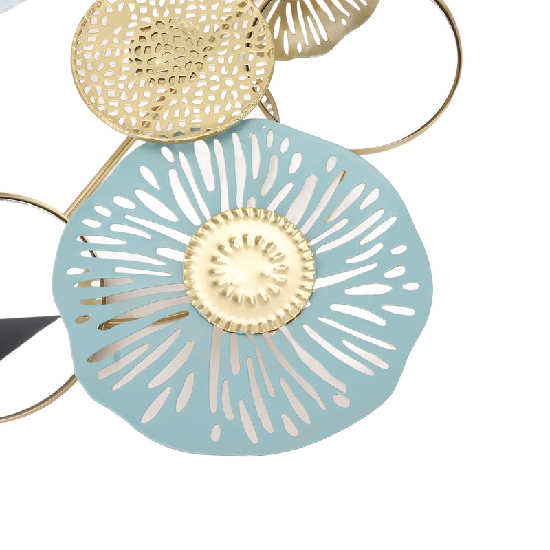 Wall Iron Decoration Lotus Shape With Mirror Metal Wall Art