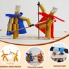Bamboo Puppet Fighting Game, 4 Wooden Weapons, Table Top Party