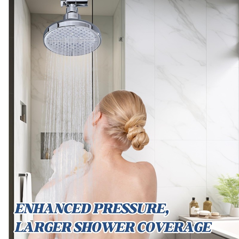 Shower Head High Pressure Rain, Fixed Showerhead 5-Setting with Adjustable