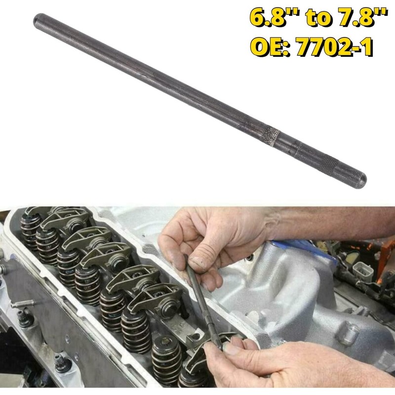 Adjustable range push rod length checker from 6.8" to 7.8"