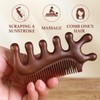 WKRTDY Wooden Scalp Massage Comb, Sandalwood, Wide Teeth, No Static