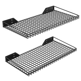 Ultrawall Wall Mounted Storage Shelf for Garage, 2 Pack Metal Shelf Rack, Heavy-Duty Wall Organizer Shelves Suitable for Shop, Shed, Garage 23.5inch x 12inch(Black)