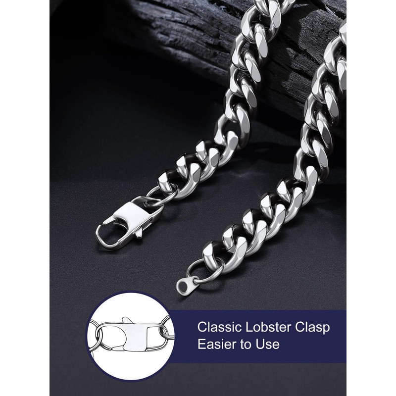 Bandmax Necklace Chain for Men, 3mm Miami Cuban Link