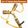 CALPOSE 1/4” RV Propane Quick Connect Y Splitter Adapter for