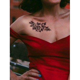 42 Sheets Long Lasting Flower Temporary Tattoos for Adults Women Featuring Sunflower Moon Rose 3D Realistic Peony Floral Stickers for Arm Neck and Kids Temporary Tattoos