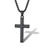Supcare Men's Cross Necklaces, Stainless Steel Plain Cross Pendant Talisman Jewellery, Adjustable Cross Chain Necklace 22"+2" inches