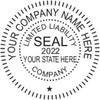 Hubco Traditional Business Stamp Seal with Old-fasioned Wood Handle, 1.6