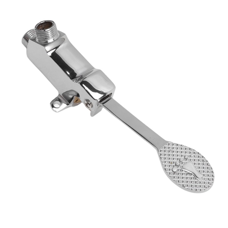 Foot Pedal Faucet Set Stainless Steel Hands Free Silver Touchless
