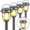Awethone 4 Pack Solar Pathway Lights Outdoor, Induction Wall Light