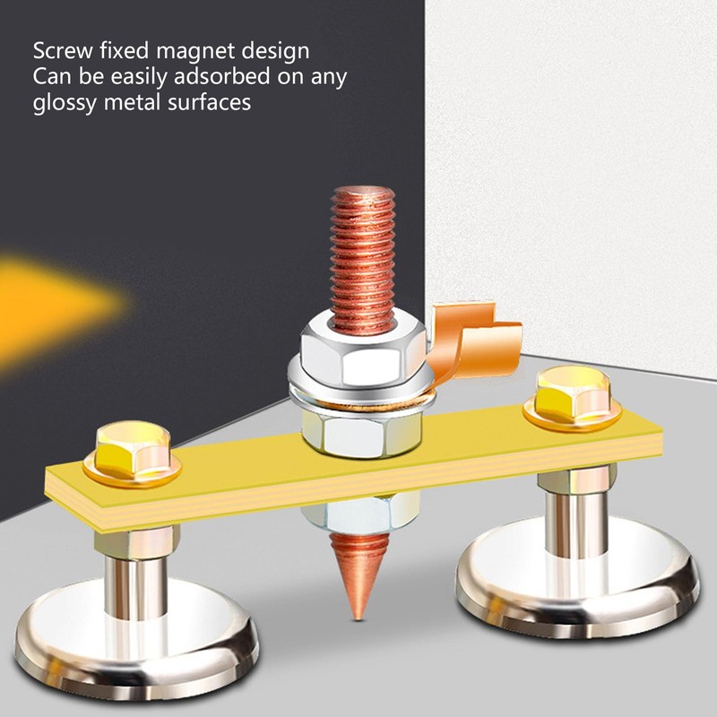 Leapiture 4Pcs Magnetic Welding Holder Suction Grounding Magnet Head Copper