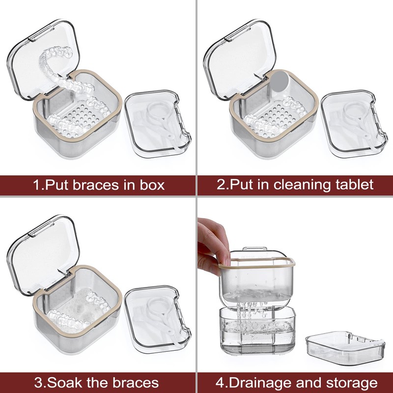 SUMTree Dental Container Case Orthodontic Denture Storage Box Retainer Container
