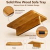 Solid Pine Wood Couch Tray, 8"x12" Sofa Tray with Foldable