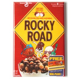 Blue Crab Magnets Rocky Road Cereal Box FRIDGE MAGNET chocolate marshmallow - 2 x 3 inches