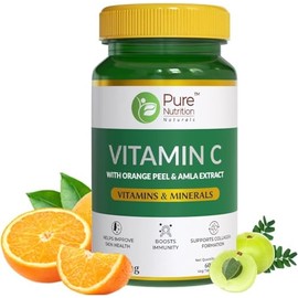 Generic Vitamin C 1250mg, 60 Veg Tablets with Amla & Orange Peel Extract| Boosts Immunity & Skin Health | Antioxidant Support for Men & Women | Supports Collagen Formation