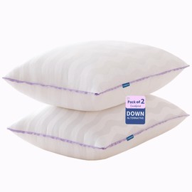 LOVELYREST Pillows Standard Size Set of 2,Luxury Hotel Quality Cooling Pillows with Zipper,Super Soft Down Alternative Fill for Side Back and Stomach Sleepers