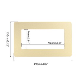 sourcing map Switch Surround Plate Wall Panel Decoration Dual Gang Aluminum Plastic Bright Gold Tone 216mm x 130mm for Home Office
