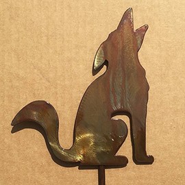 Coyote Metal Garden Stake (B1)