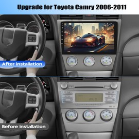 4+64G Android 13 Car Stereo Radio Upgrade for Toyota Camry 2006 2007 2008 2009 2010 2011, 10.1" IPS Touchscreen Car Radio with Wireless CarPlay Android Auto GPS Navigation SWC Bluetooth Camera Mic