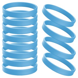 ZIQON Wholesale Rubber Bracelets Solid Color Silicone Wristbands Blank Stretch Silicone Wristbands Colorful Rubber Bracelets for Women Men Gifts (Quantity: 12 PCS, Blue)
