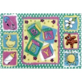Needles N Minis 1:48, 1/4" Scale Dollhouse Miniature Area Rug Approx. 1-3/4" x 2-9/16" - 0001760