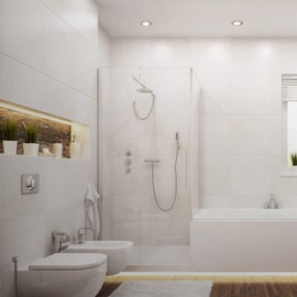 Briloner LED, Small mounting Depth, 230V, Set of 3, Ceiling Light, Downlight, Bathroom recessed lamp, Integrated, 5 W, Satin Nickel