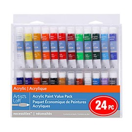 Necessities 24 Color Acrylic Paint Value Pack by Artist's Loft 12 ml Each one