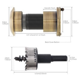 HOJLKLD Door Viewer Peephole, Solid Brass 220-degree Peephole with 1-1/10" Drill Bit for 1-21/32" to 2-1/8" Doors, Peep Holes with Privacy Cover (Antique Bronze)
