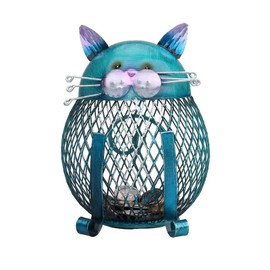 Ailgely - Alcancía de metal para gatos, moneda de gato para adultos y niños, lindo banco de dinero de animales, decoración artesanal para los amantes de los gatos, cumpleaños