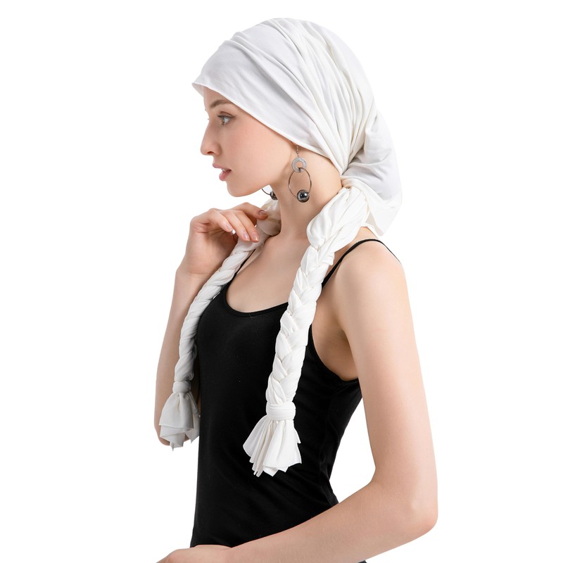 ZLYC Women's Chemo Turban Hat Headwraps Lightweight Beanie Hat, Braid