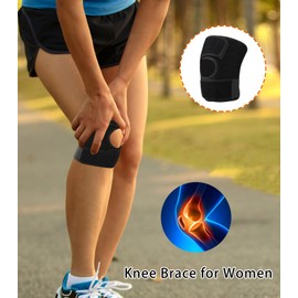 FVVWVV Knee Brace for Women & Men with Side Stabilizer, Knee Support with Patella Gel Pad for Arthritis Pain, Meniscus Tear, Injury Recovery, Running, Workout