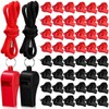 Flutesan 48 Pcs 48 Pcs Plastic Whistles Bulk with Lanyard